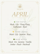 April - Inspired by White Musk Eau de Parfum 50ml bottle - detail shot | Aromor Perfume